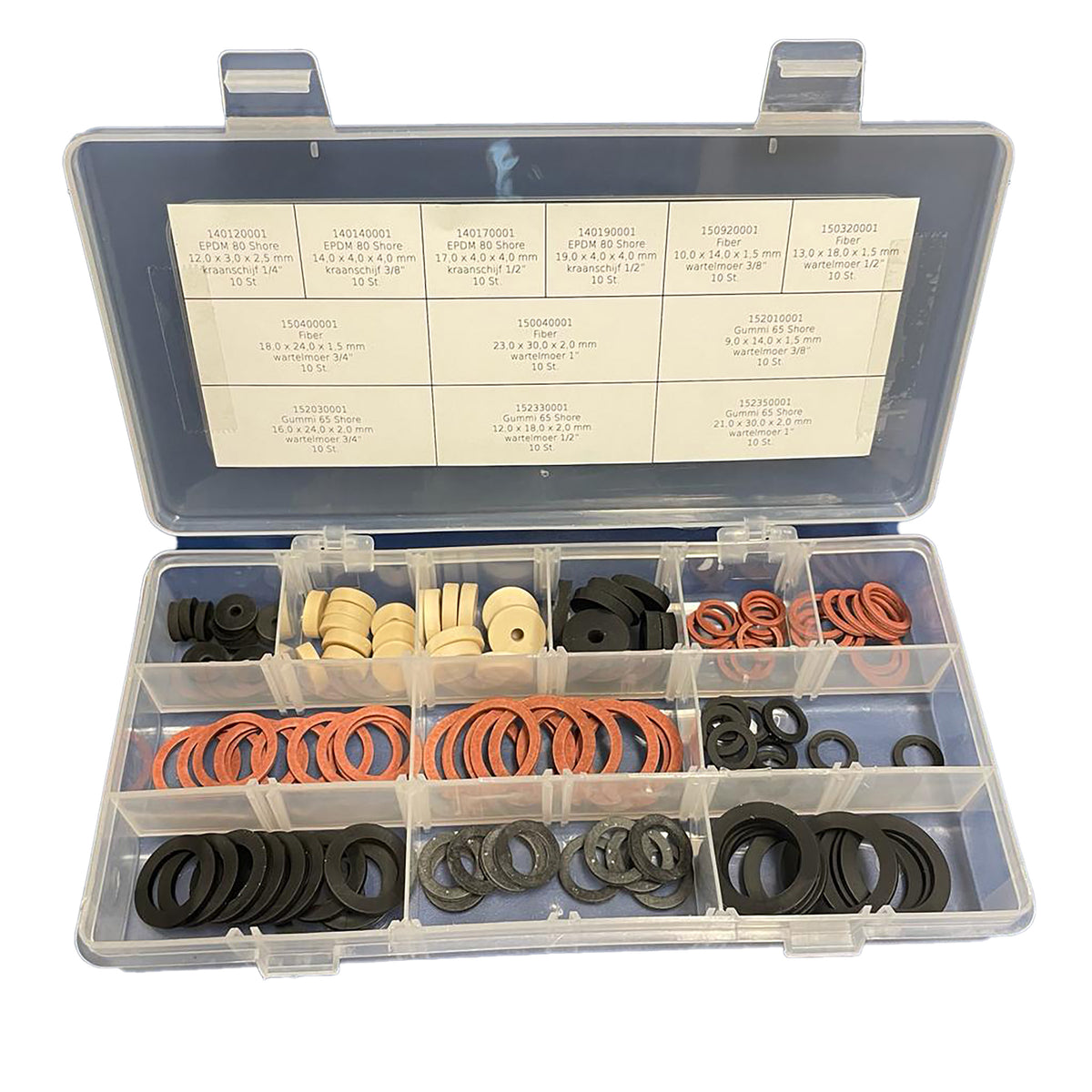 Eaufiber- en rubberringen assorti - 120 stuks