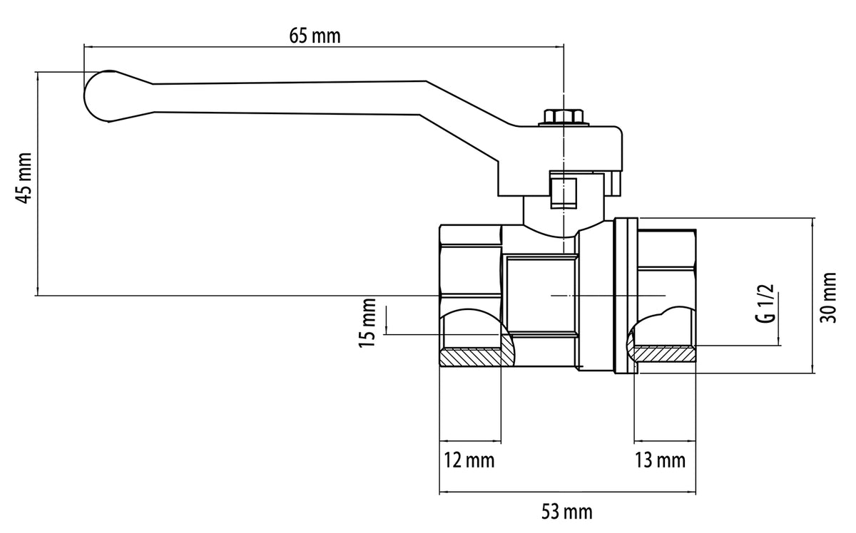 Eaukogelkraan met hendel 1/2"