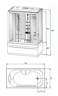 Eauparis bad/douche 170x90 h 220 cm veiligheidsglas 5 mm