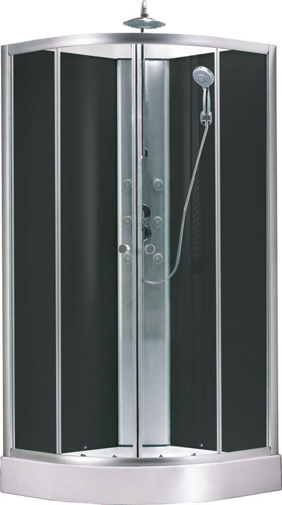 Eaujupiter complete douchecabine 90x90x225 alu mat 5mm glas
