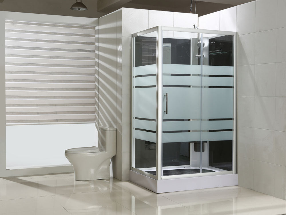Eauthermo rechts complete douchecabine 120x90x218 alu  5mm glas