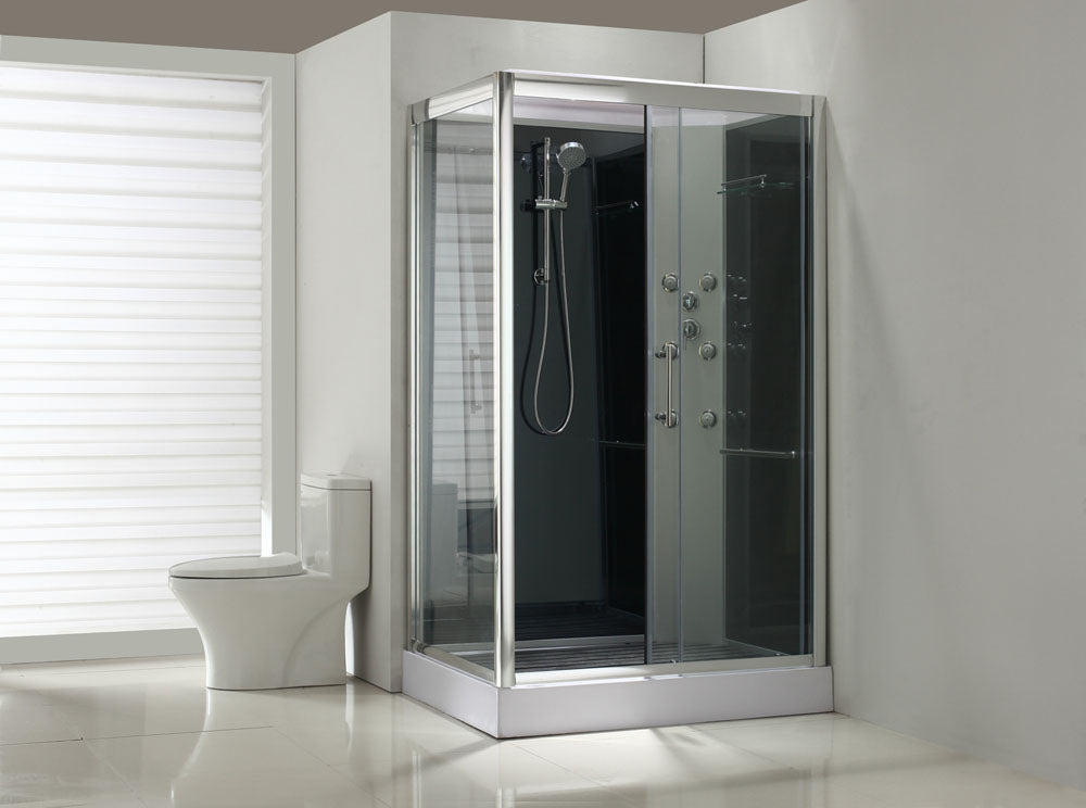 Eausunshine rechts complete douchecabine 120x90x218 alu  5mm glas