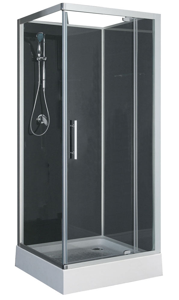 Eaudomino complete douchecabine 90x90x210 alu mat 5mm glas