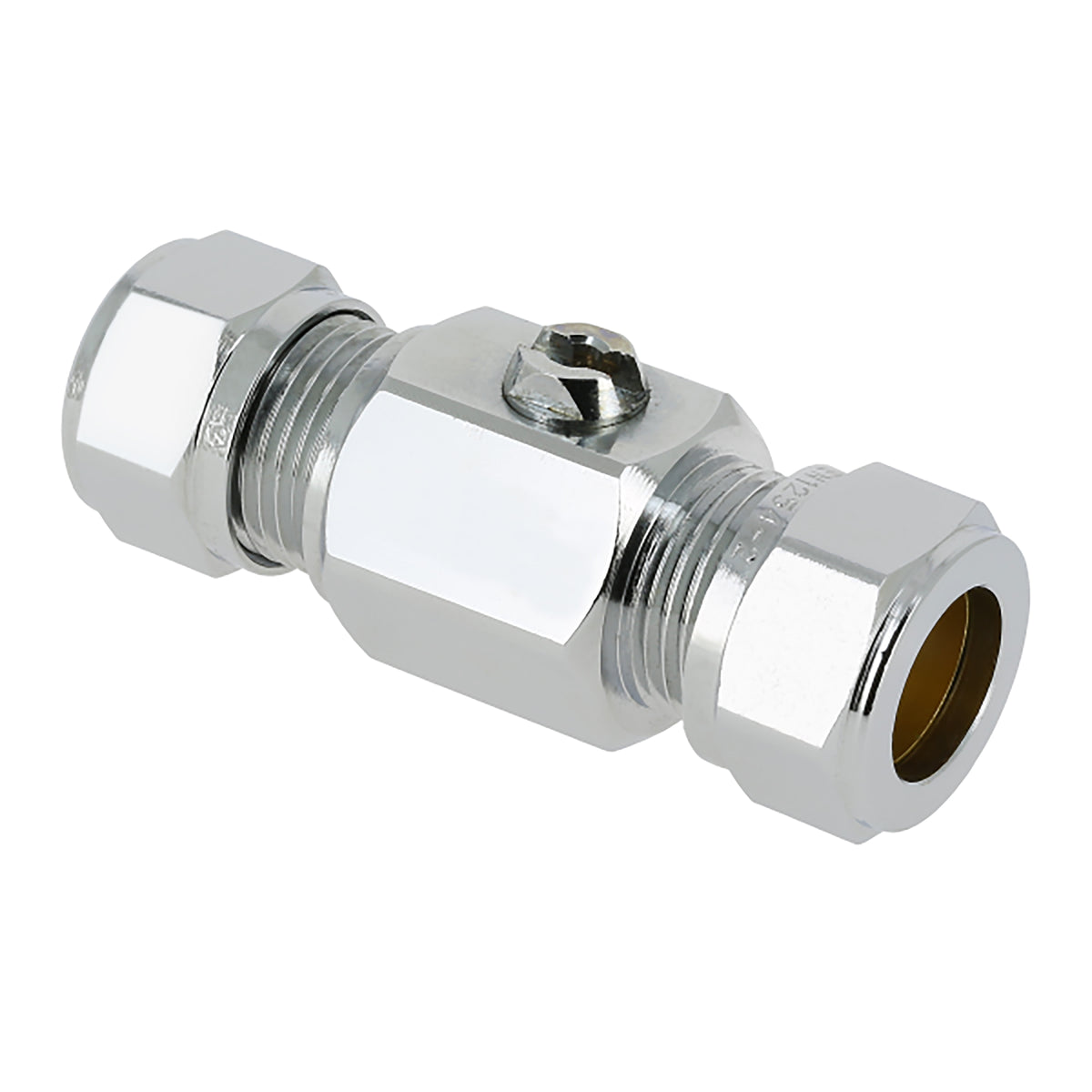 Eaukogelkraan recht Kiwa 12 mm knel x 12 mm knel verchroomd