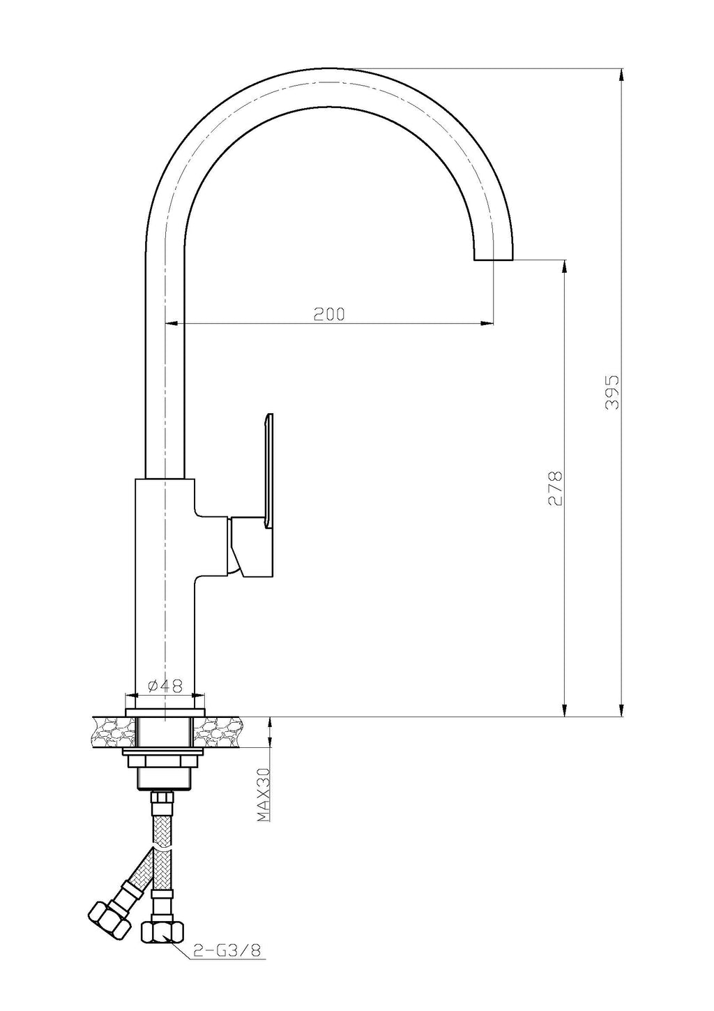 Eaupalermo spoeltafelkraan chroom