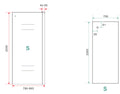 Eauside zijwand voor nis schuifdeur 800 x 2000 x 8 mm nano helder glas/mat zwart