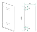 Eauless inloopdouche 900 x 2000 x 8 mm nano vintage brons glas/mat zwart