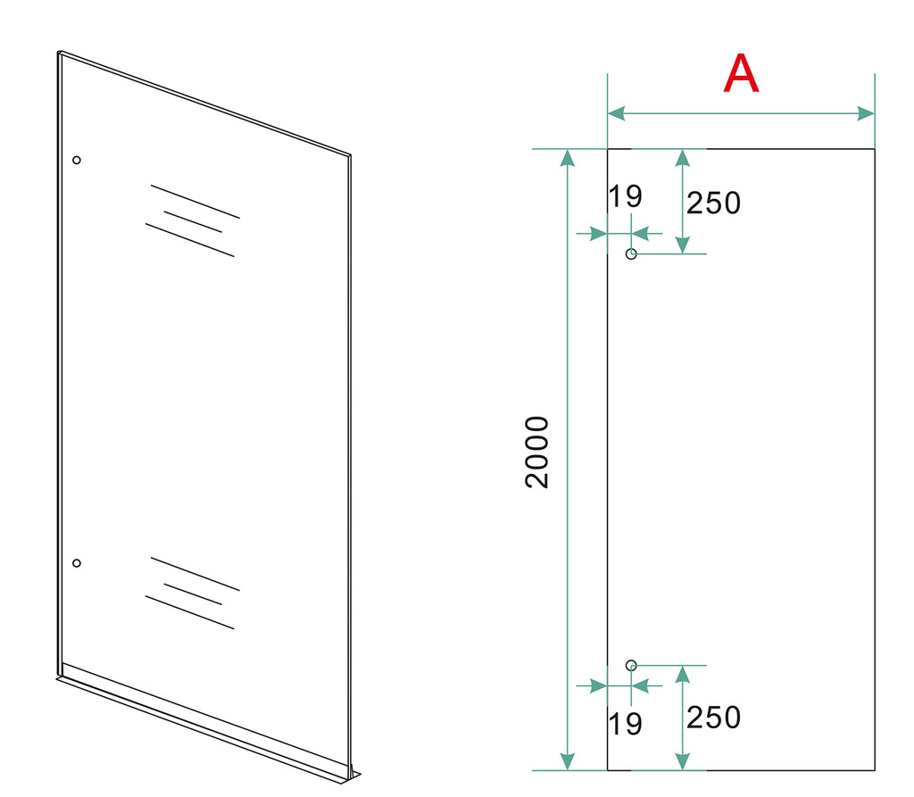 Eauless inloopdouche 1000 x 2000 x 8 mm nano vintage brons glas/gunmetal