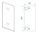 Eauless inloopdouche 900 x 2000 x 8 mm nano helder glas/chroom