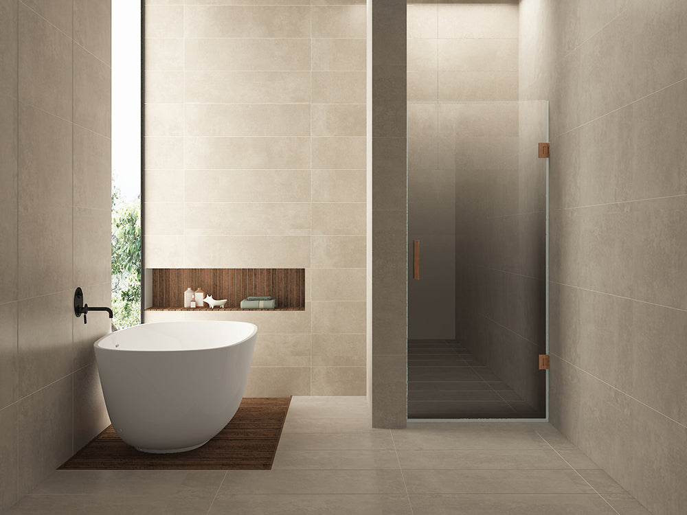 Eauless nisdeur rechts 800 x 2000 x 8 mm nano spiegelrook- naar helder glas/geborsteld brons koper