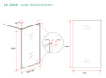 Eausquare inloopdouche 900 x 2000 x 8 mm nano helder glas/geborsteld messing