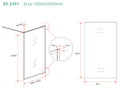 Eausquare inloopdouche 1000 x 2000 x 8 mm nano helder glas/geborsteld messing