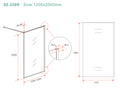Eausquare inloopdouche 1200 x 2000 x 8 mm nano helder glas/geborsteld brons koper