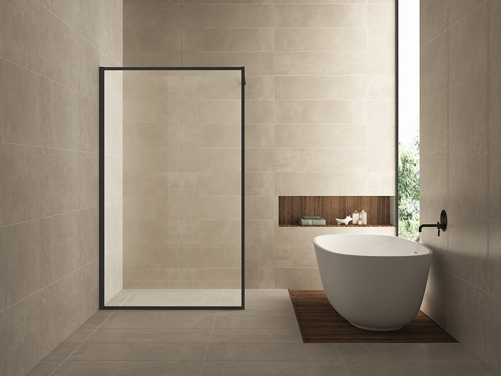 Eausquare inloopdouche 900 x 2000 x 8 mm nano helder glas/mat zwart