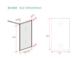 Eausquare inloopdouche 1200 x 2000 x 8 mm nano geribbeld helder glas/mat zwart