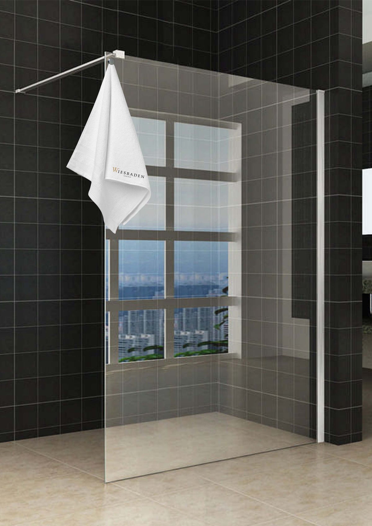 Eausita inloopdouche met handdoekhouder 140x200 cm chroom/8 mm helder glas met Nano coating