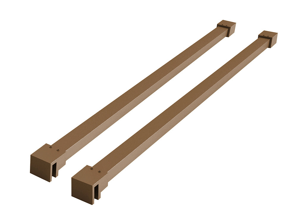 Eauslim set stabilisatiestangen 120 cm voor vrijstaande inloopdouches geborsteld brons koper