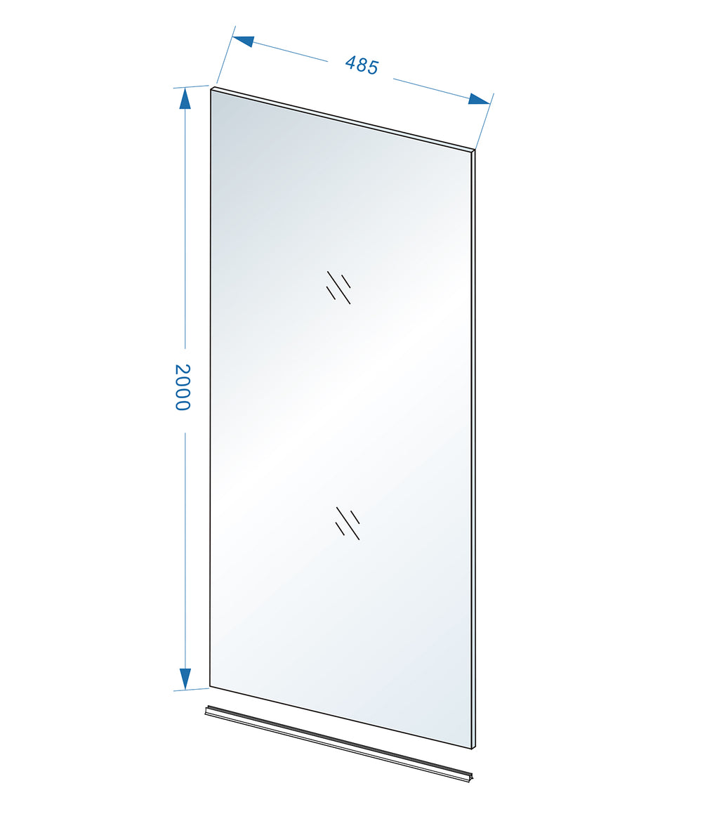 Eauslim glasplaat 500 x 2000 x 8 mm nano helder glas