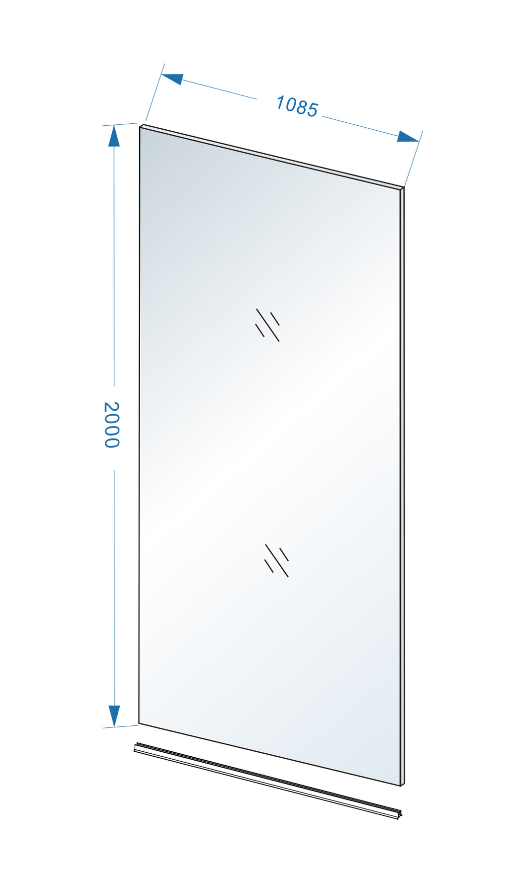 Eauslim glasplaat 1100 x 2000 x 8 mm nano helder glas