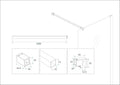 Eauslim set stabilisatiestangen 120 cm voor vrijstaande inloopdouches mat zwart