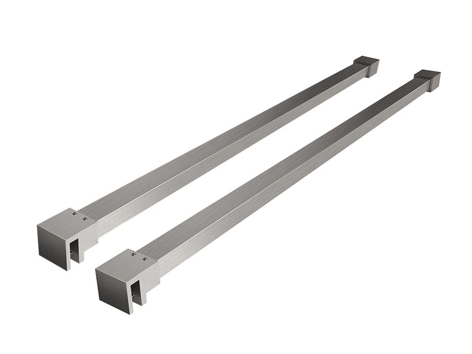 Eauslim set stabilisatiestangen 120 cm voor vrijstaande inloopdouches geborsteld staal