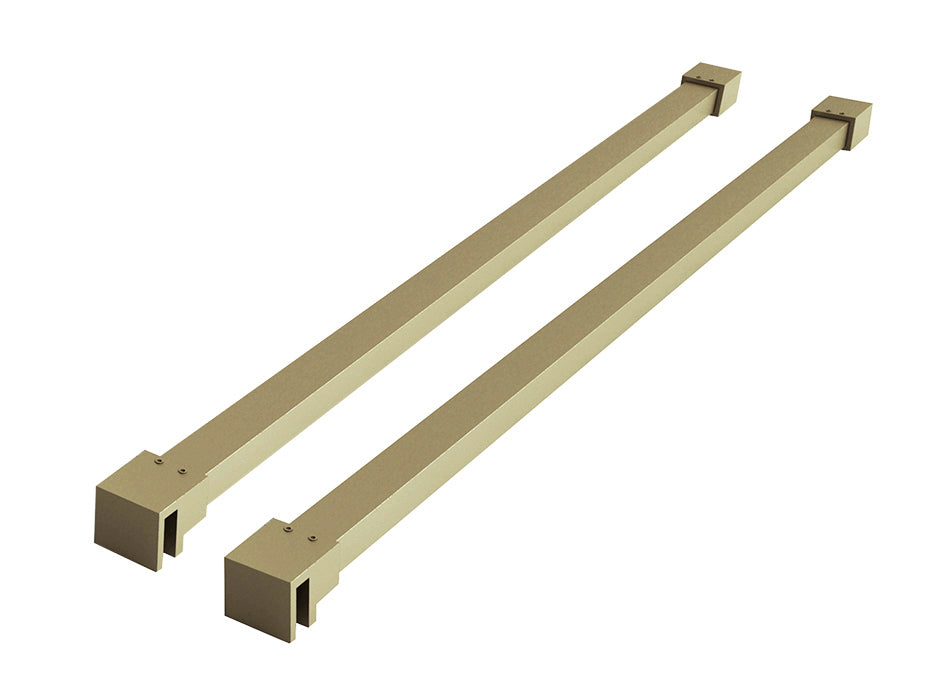 Eauslim set stabilisatiestangen 120 cm voor vrijstaande inloopdouches geborsteld messing