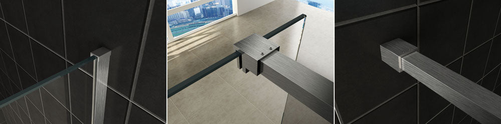 Eauslim profielset met stabilisatiestang 120 cm geborsteld staal