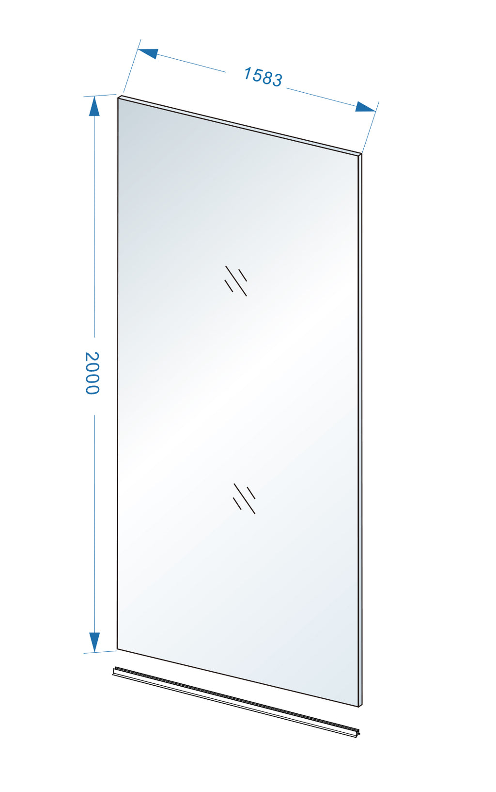 Eauslim glasplaat 1600 x 2000 x 8 mm nano rookglas