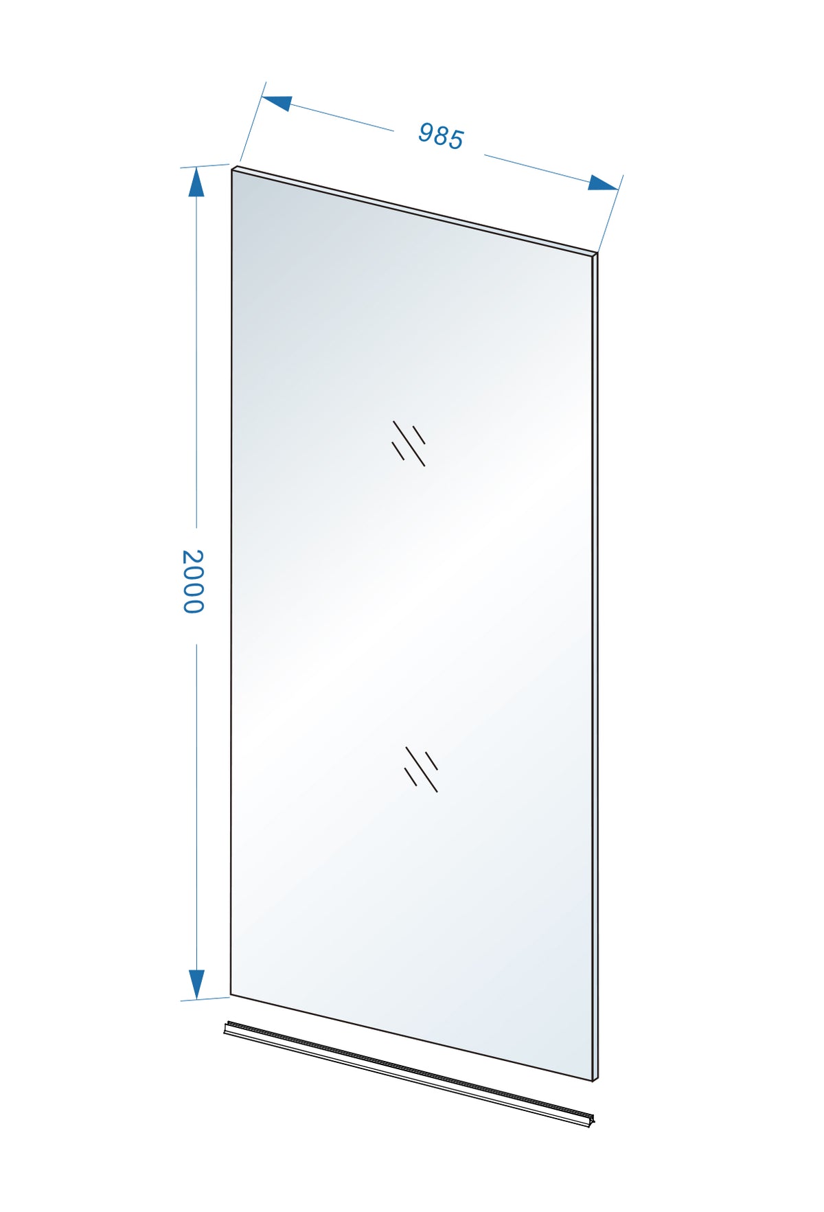 Eauslim glasplaat 1000 x 2000 x 8 mm nano rookglas