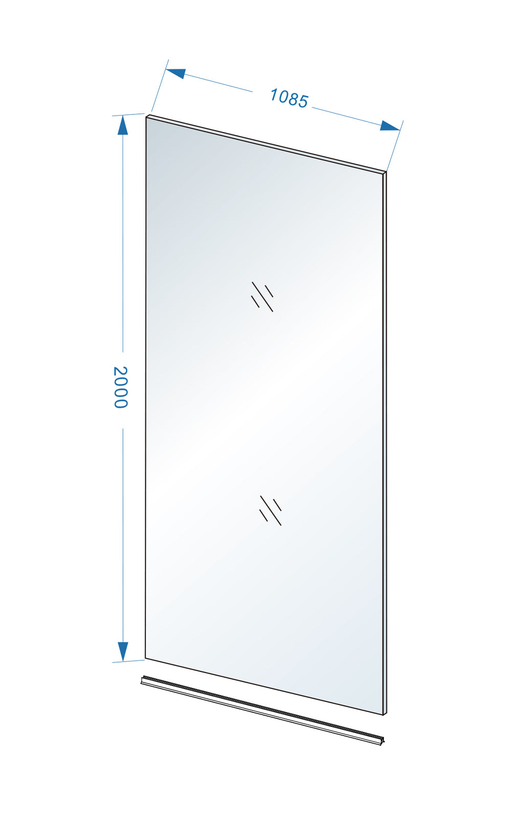 Eauslim glasplaat 1100 x 2000 x 8 mm nano rookglas