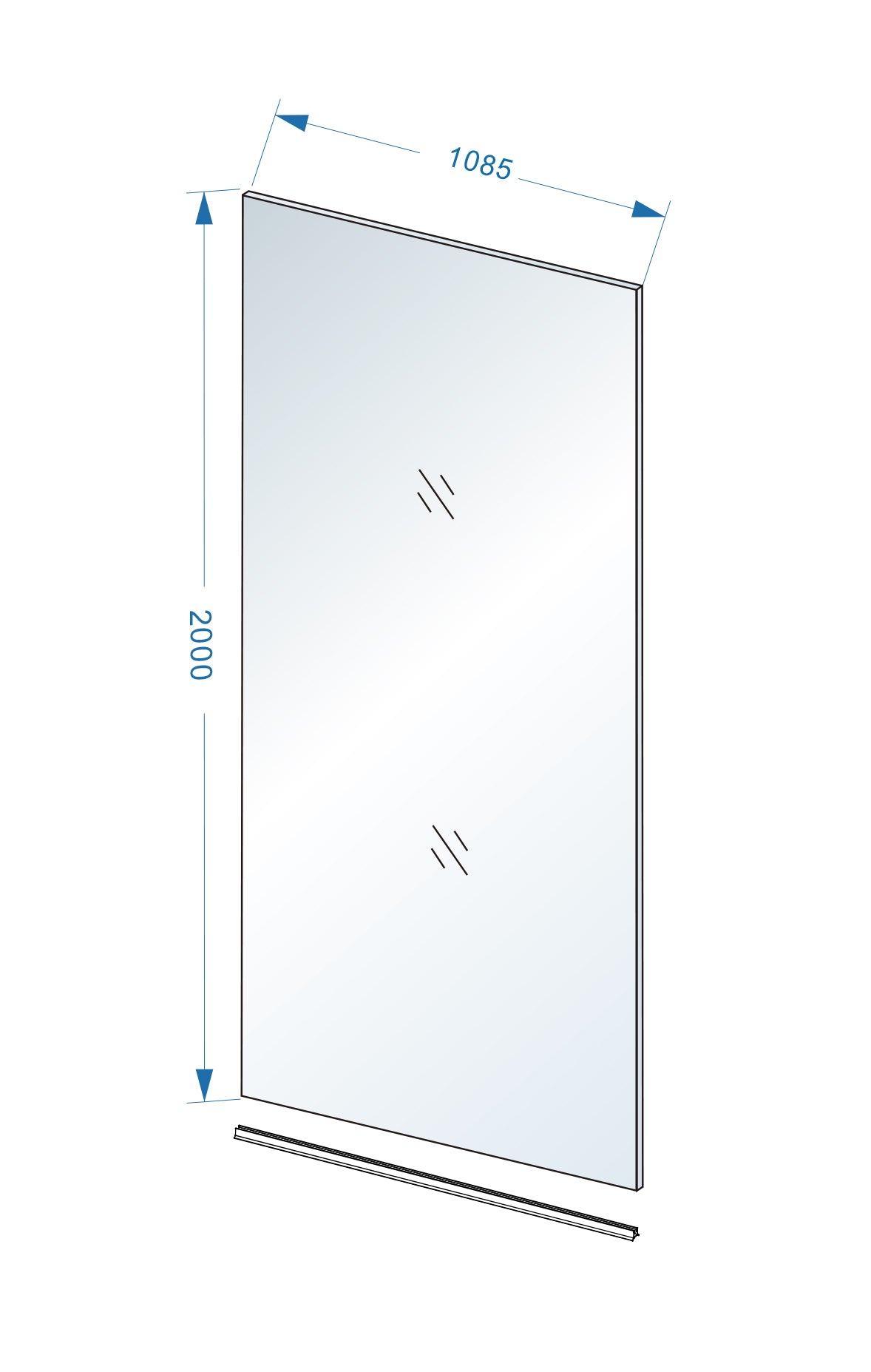 Eauslim glasplaat 1100 x 2000 x 8 mm nano rookglas