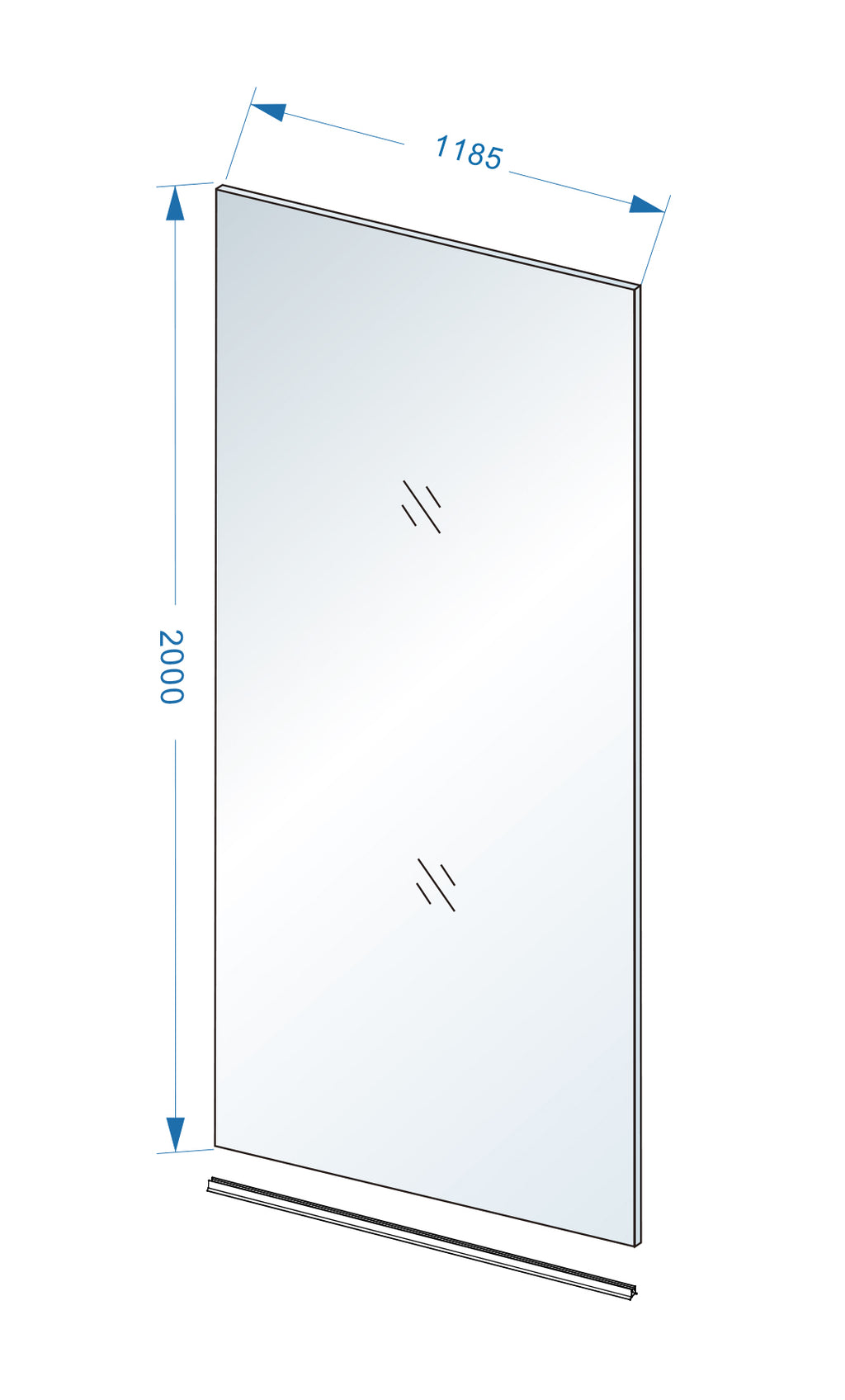Eauslim glasplaat 1200 x 2000 x 8 mm nano rookglas
