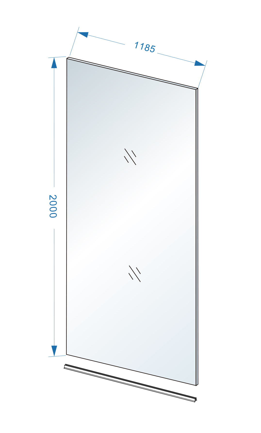 Eauslim glasplaat 1200 x 2000 x 8 mm nano rookglas