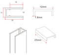 Eauslim profielset met stabilisatiestang 120 cm geborsteld messing