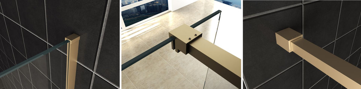 Eauslim profielset met stabilisatiestang 120 cm geborsteld messing