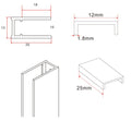 Eauslim profielset met stabilisatiestang 120 cm mat wit