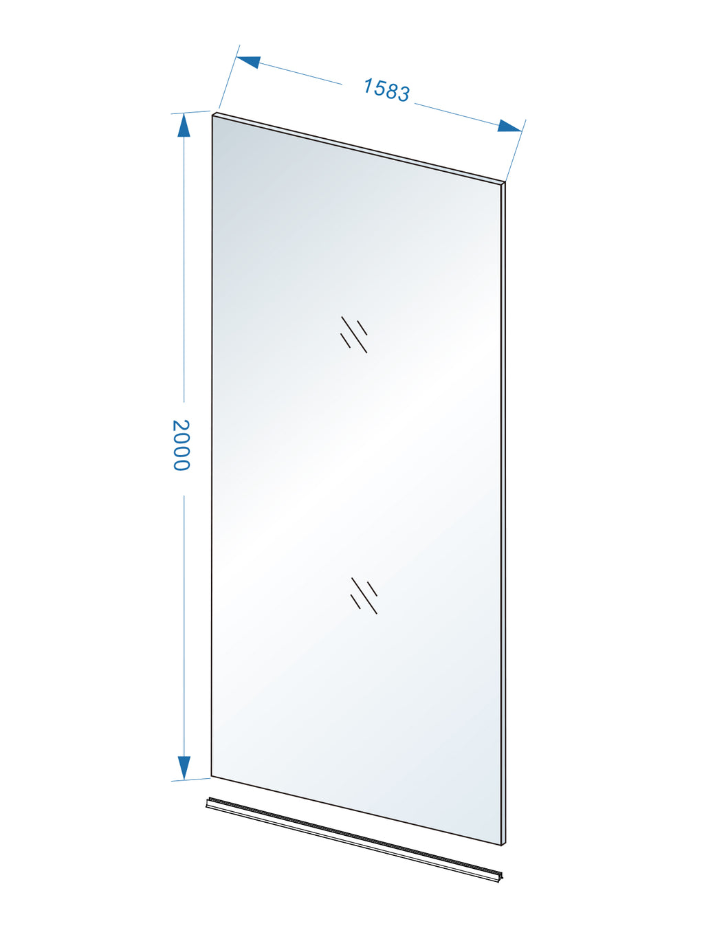 Eauslim glasplaat 1600 x 2000 x 8 mm nano helder glas