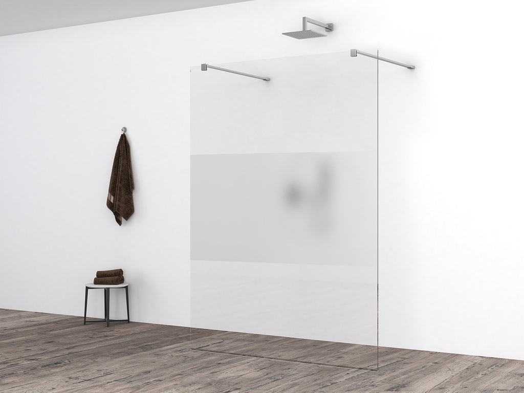 Eauslim glasplaat 1400 x 2000 x 8 mm nano helder glas met melkglas middenband