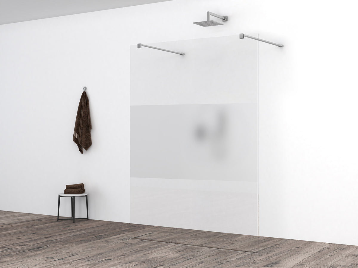 Eauslim glasplaat 1400 x 2000 x 8 mm nano helder glas met melkglas middenband
