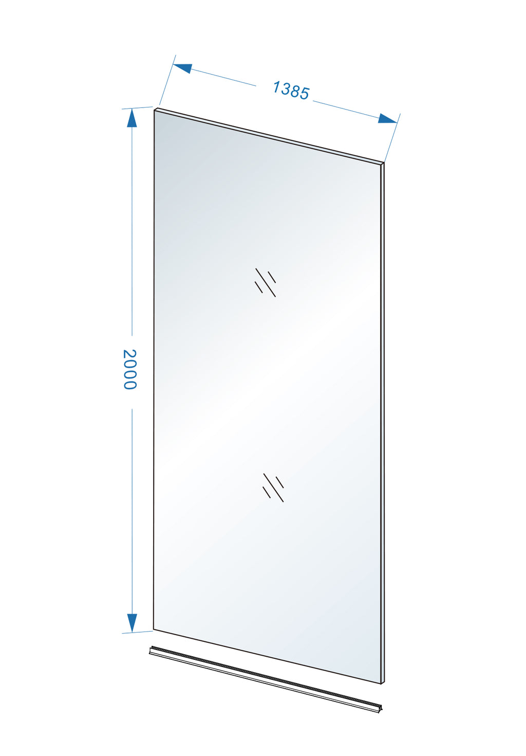 Eauslim glasplaat 1400 x 2000 x 8 mm nano rookglas