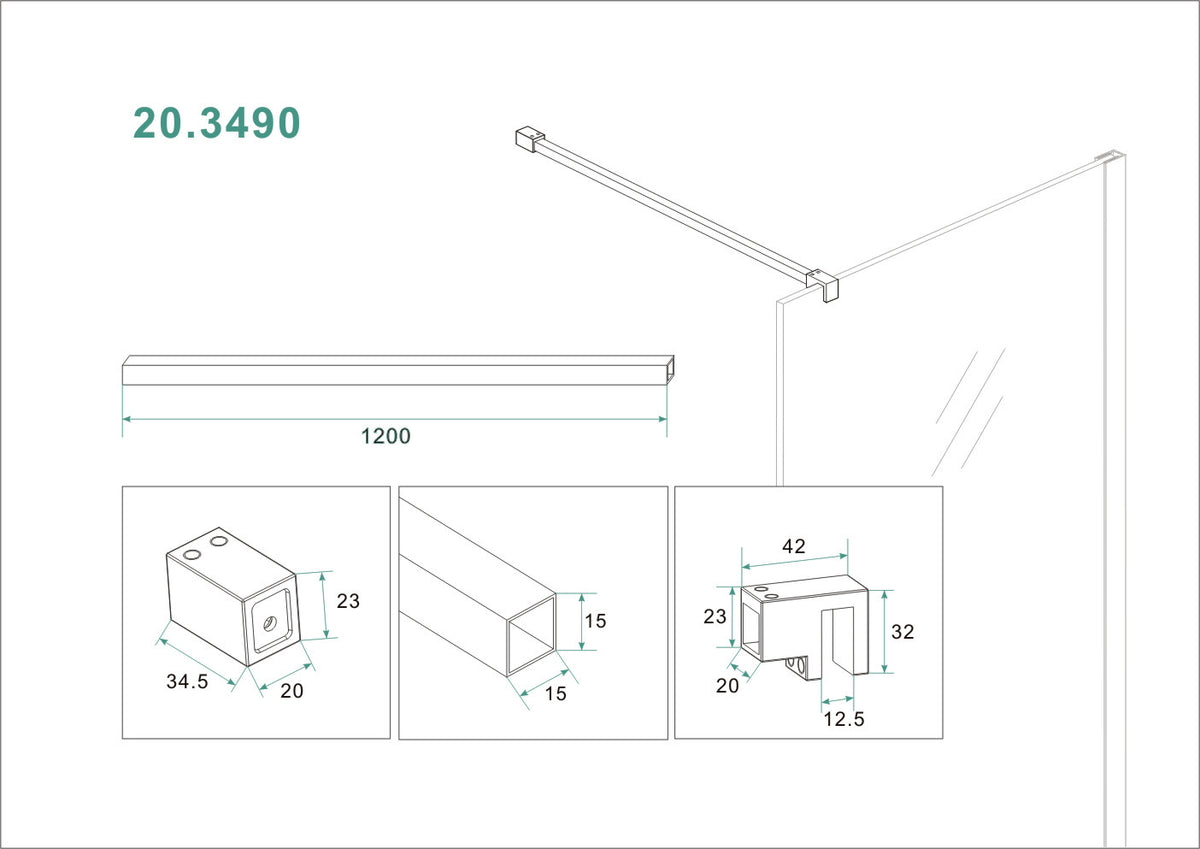 Eauslim stabilisatiestang 120 cm chroom
