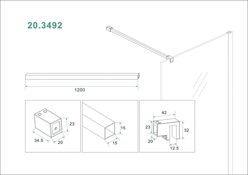 Eauslim stabilisatiestang 120 cm geborsteld staal