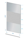 Eauslim glasplaat 900 x 2000 x 8 mm nano rookglas met melkglas middenband
