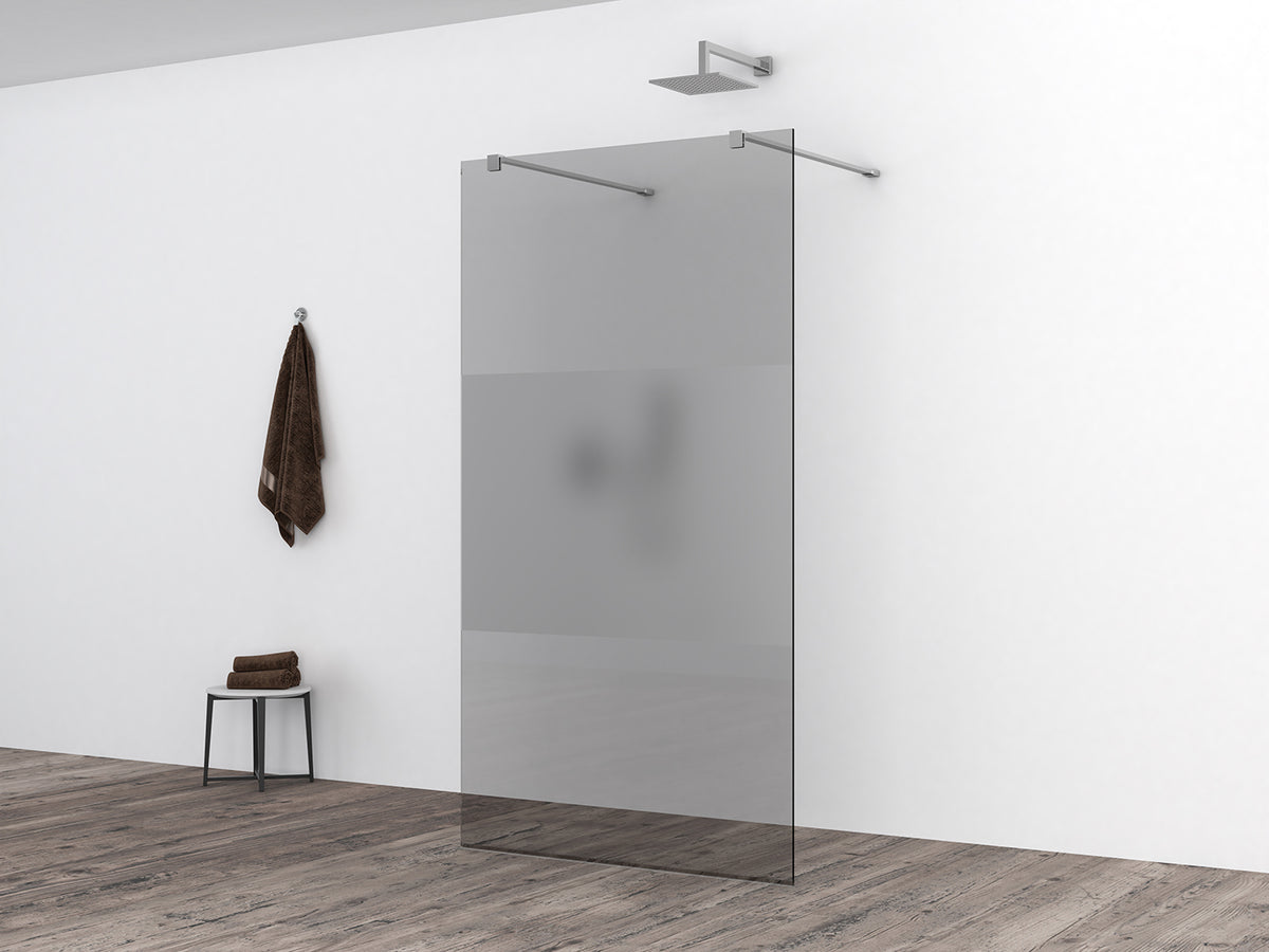 Eauslim glasplaat 900 x 2000 x 8 mm nano rookglas met melkglas middenband