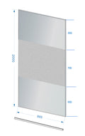 Eauslim glasplaat 1000 x 2000 x 8 mm nano rookglas met melkglas middenband