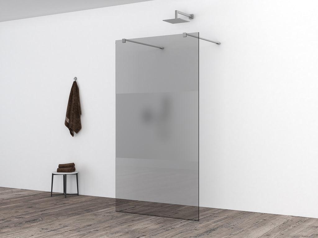 Eauslim glasplaat 1100 x 2000 x 8 mm nano rookglas met melkglas middenband