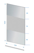 Eauslim glasplaat 1200 x 2000 x 8 mm nano rookglas met melkglas middenband