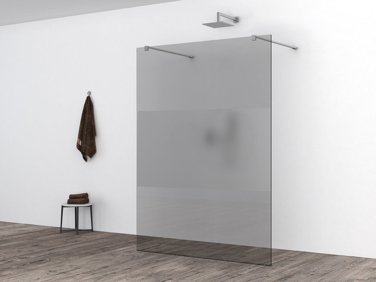 Eauslim glasplaat 1200 x 2000 x 8 mm nano rookglas met melkglas middenband