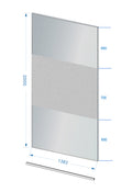Eauslim glasplaat 1400 x 2000 x 8 mm nano rookglas met melkglas middenband