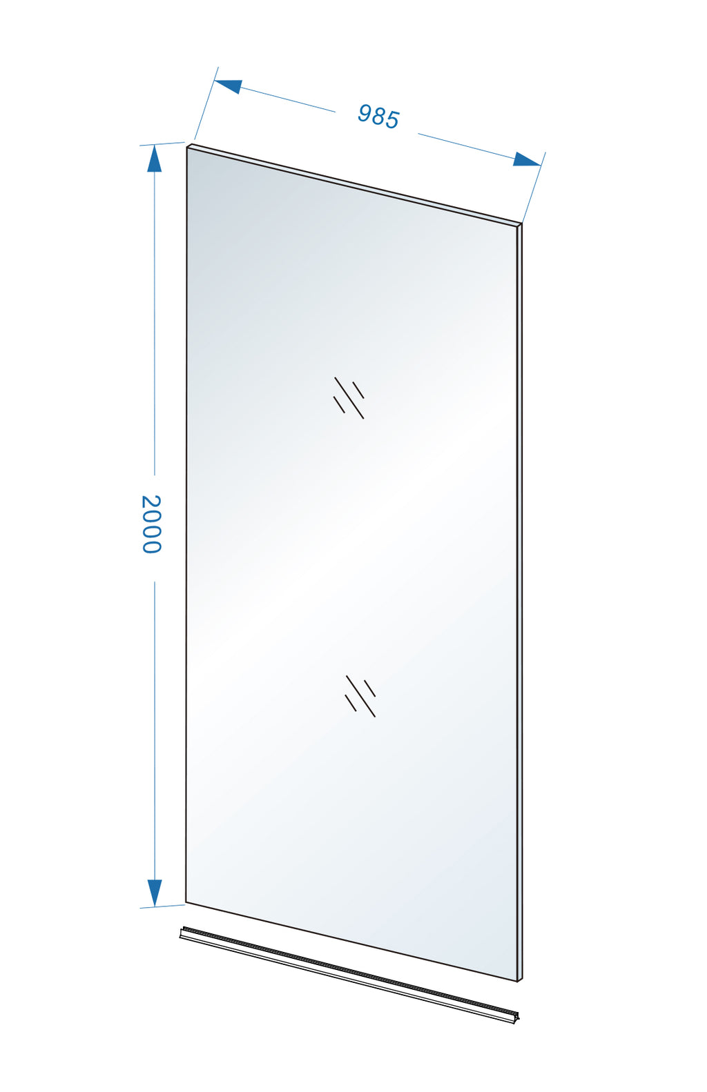 Eauslim glasplaat 1000 x 2000 x 8 mm nano warm koper glas